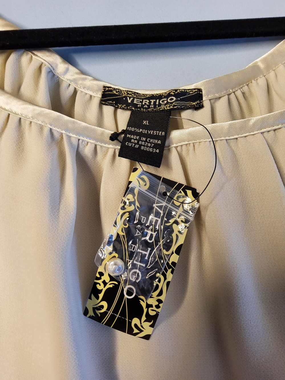 Vertigo PARIS Cream Satin-Trim Dress - Picture 14 of 16